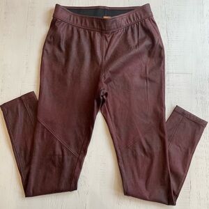 Free People Burgundy faux suede Leggings Size 24